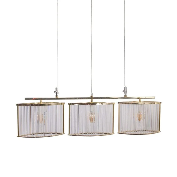 Stilio Linear Suspension Light with Fluted Glass Rids