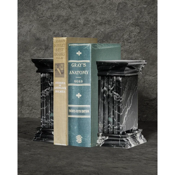 Stone Bookends Epoch Collection Ebony & Gold