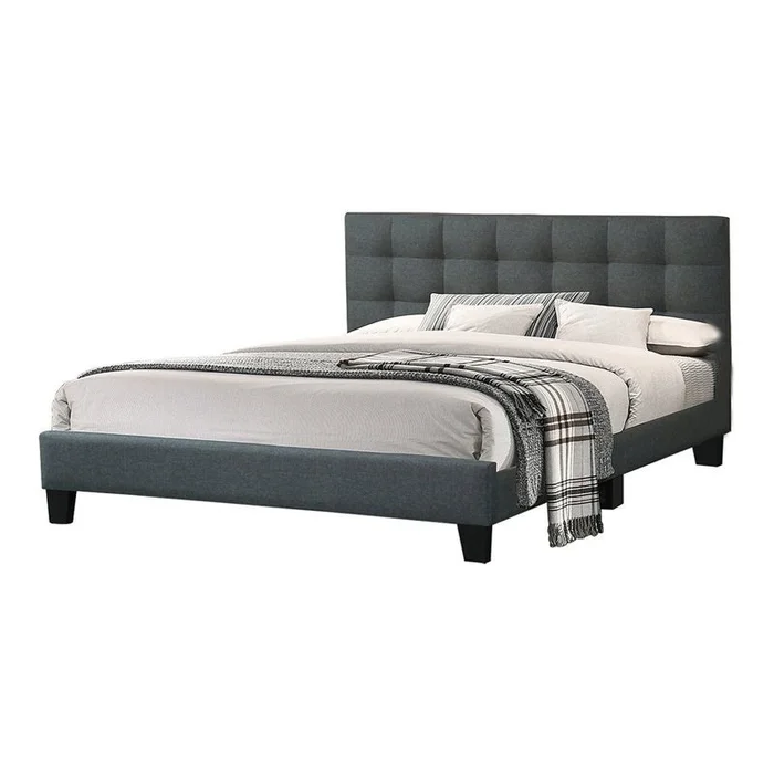 Stu Dark Gray Queen Platform Bed Frame