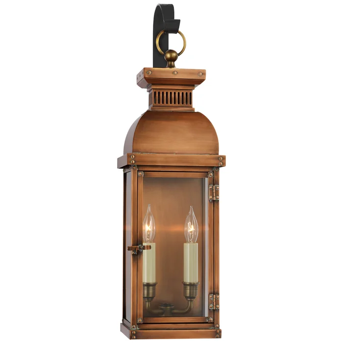 Surf Medium Scroll Arm Lantern in Natural Copper