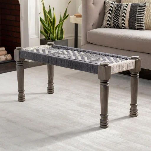 Surya Bench – KRS-003 – Charcoal, Ivory
