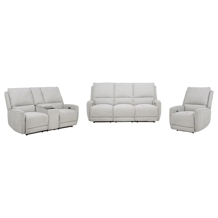 Sylmar 3-piece Chenille Power Reclining Sofa Set Dove Grey