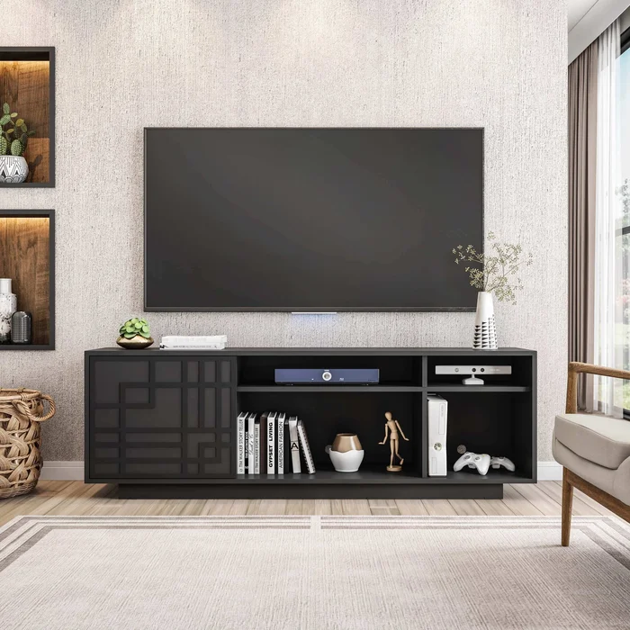 Techni Mobili Contemporary TV Stand for TVs Up to 70 IN., Black