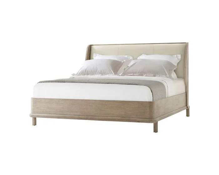 Theodore Alexander Repose Wooden With Upholstered Headboard US King Bed TA83027.2BGP