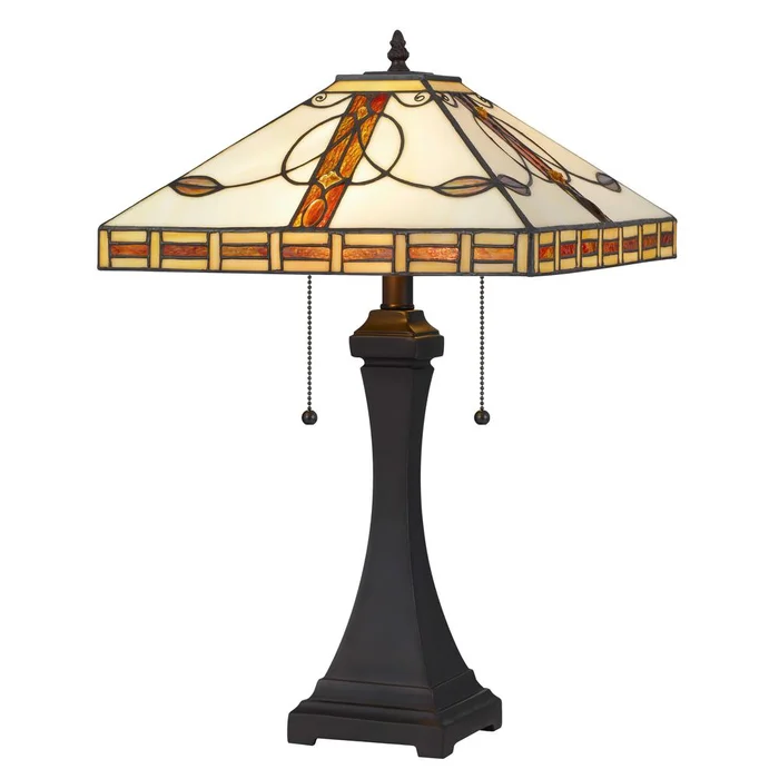 Tiffany Table Lamp 22.25″ Height Tiffany Table Lamp In Dark Bronze Finish By Cal Lighting – Dark Bronze