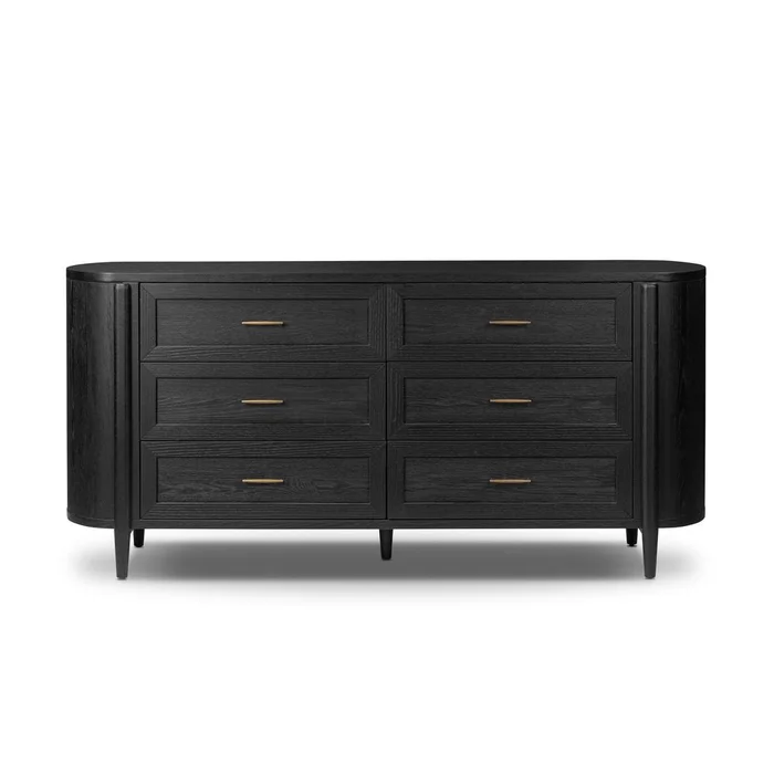 Tolle 6 Drawer Dresser – Drifted Matte Black Veneer