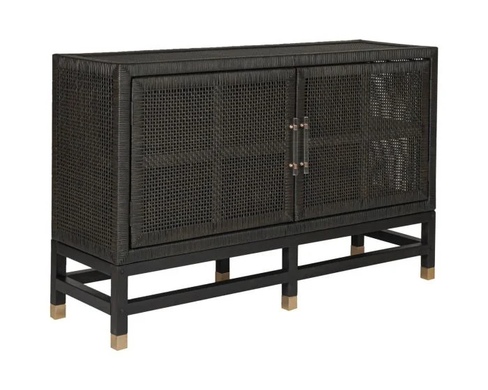 TOV Furniture Amara Buffet – Charcoal Woven Rattan