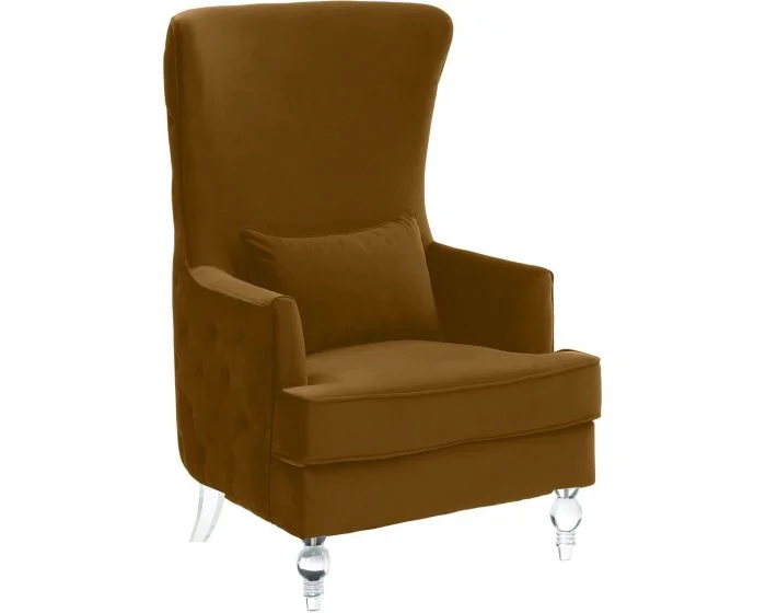 TOV Furniture Aubree Tall Chair with Acrylic Legs – Cognac (CL1A) – CLEARANCE SALE