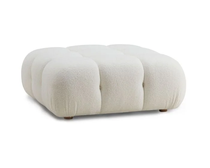 TOV Furniture Calliope Modular Ottoman – Cream Vegan Shearling (Dropshippable)