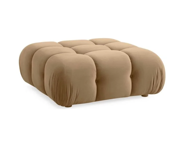 TOV Furniture Calliope Performance Velvet Modular Ottoman – Cafe Au Lait (Dropshippable)