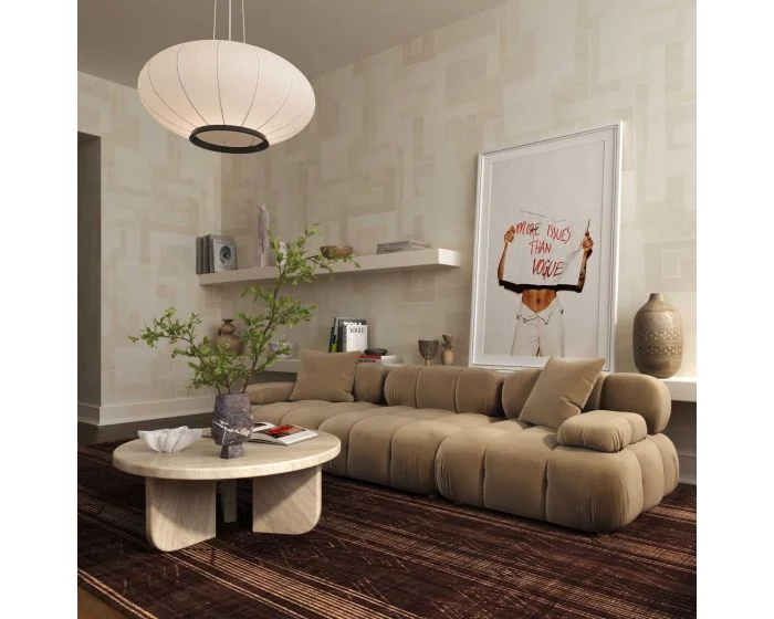 TOV Furniture Calliope Performance Velvet Modular Sofa Set – Cafe Au Lait