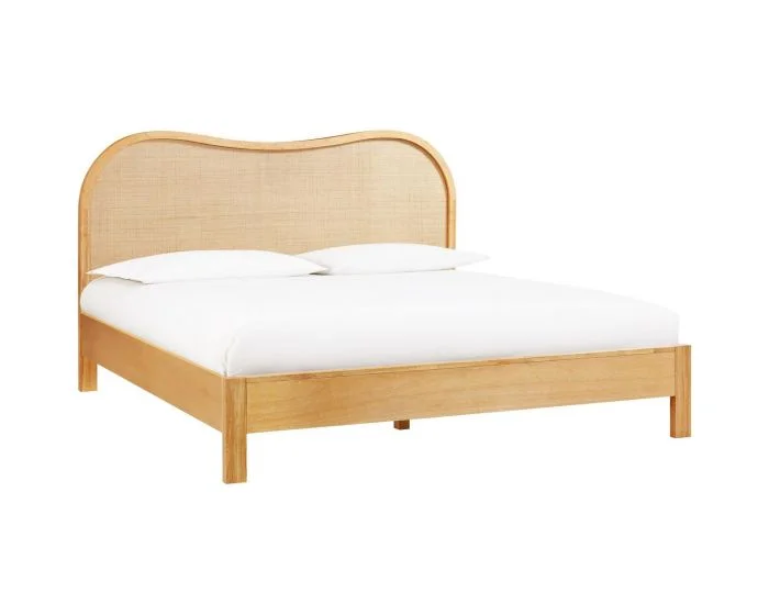 TOV Furniture Grappa King Bed – Natural Wood & Rattan