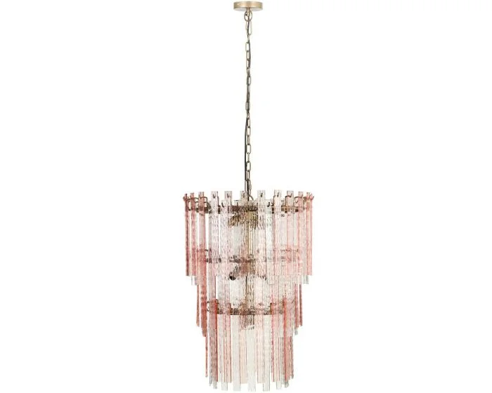 TOV Furniture Hampshire Acrylic 3-Tier Chandelier – Pink (Dropshippable)