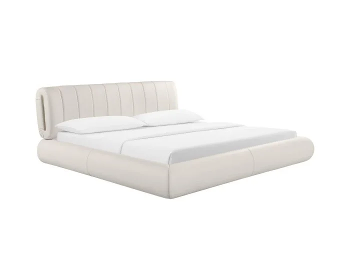 TOV Furniture Karol Vegan Leather Queen Bed – Cream
