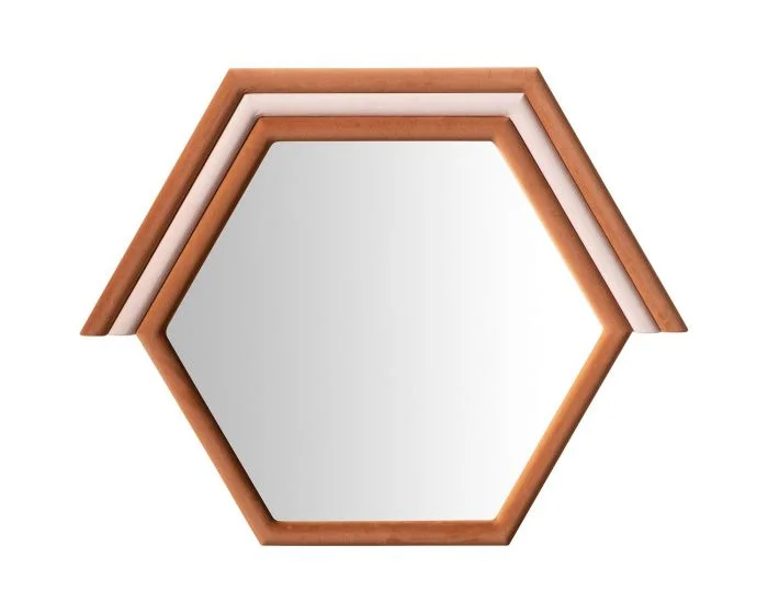 TOV Furniture Lally Prism Wall Mirror – Terracotta Velvet (CL1A) – CLEARANCE SALE (Dropshippable)