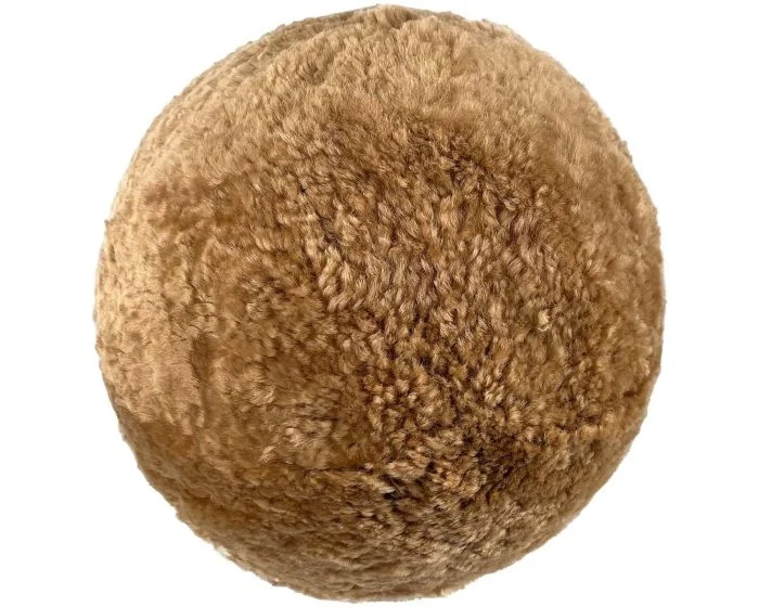 TOV Furniture New Zealand Genuine Sheepskin 8″ Ball Pillow – Brown (Dropshippable)