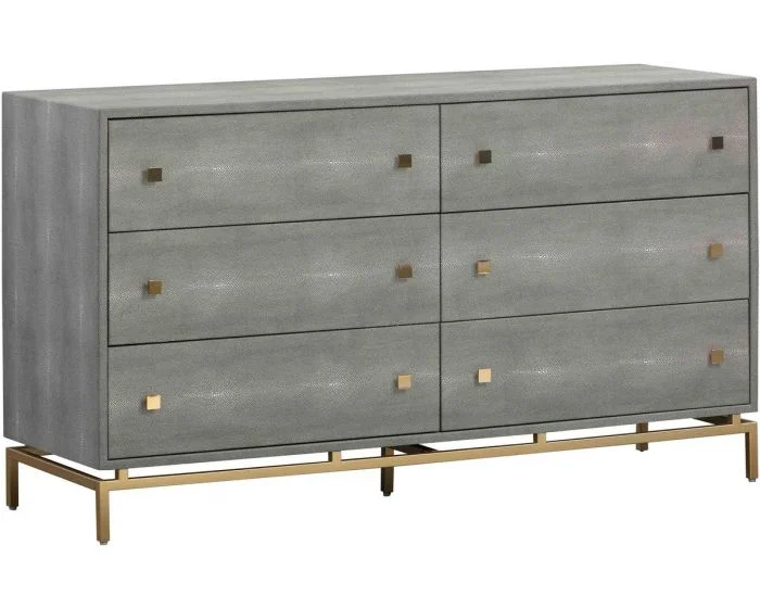 TOV Furniture Pesce Shagreen 6 Drawer Dresser