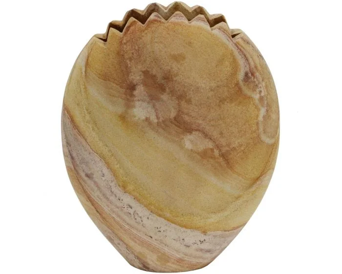 TOV Furniture Saava Mantis Stone Vase in Sandstone (Dropshippable)