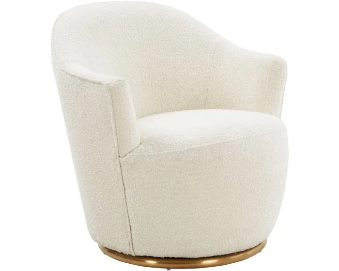 TOV Furniture Skyla Boucle Swivel Chair (Dropshippable)