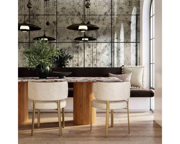 TOV Furniture Tamara Ceramic Rectangular Dining Set – Marble