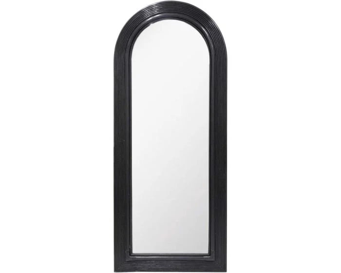 TOV Furniture Tanya 70″ Floor Mirror – Black Rattan