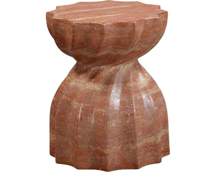 TOV Furniture Turin Indoor / Outdoor Concrete Stool – Faux Red Sandstone (Dropshippable)