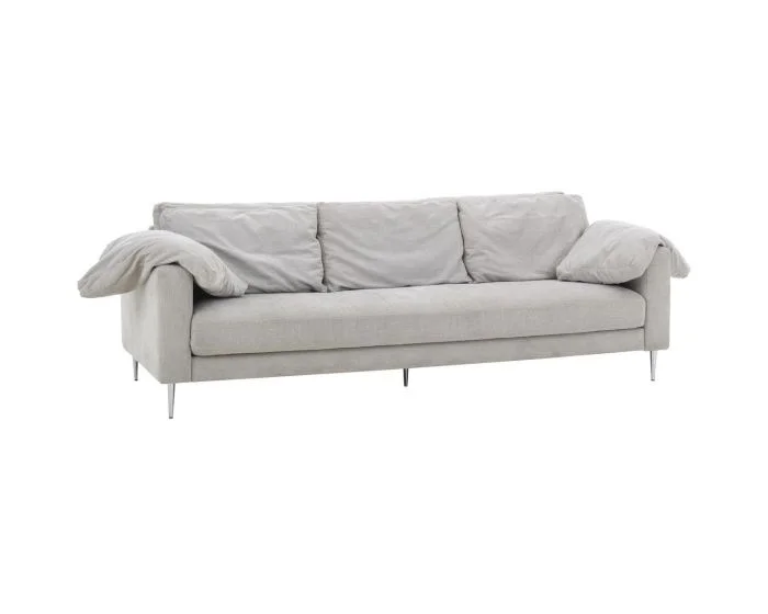 TOV Furniture Vari Textured Velvet Lounge Sofa – Light Grey (CL1A) – CLEARANCE SALE