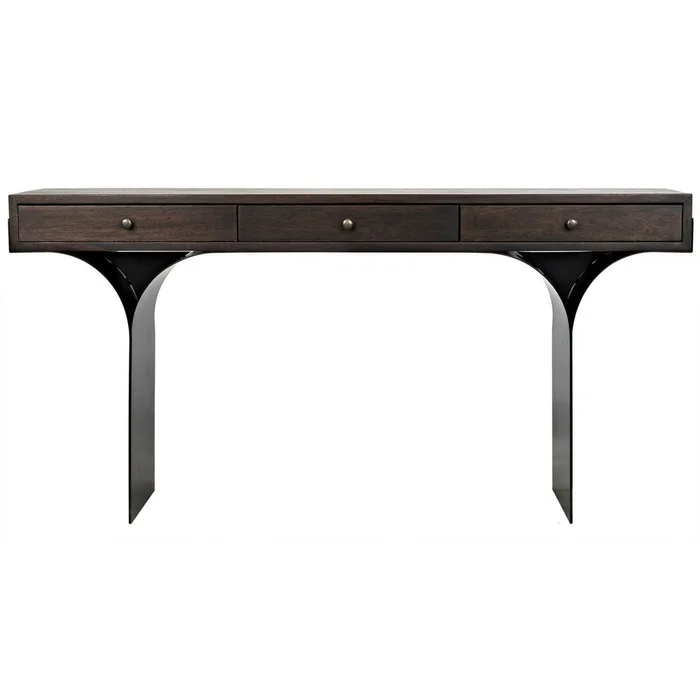 Truss Desk – Ebony Walnut With Steel Legs