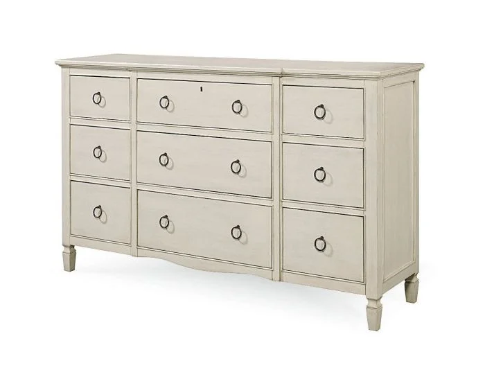 Universal Furniture Summer Hill 9 Drawer Dresser in White