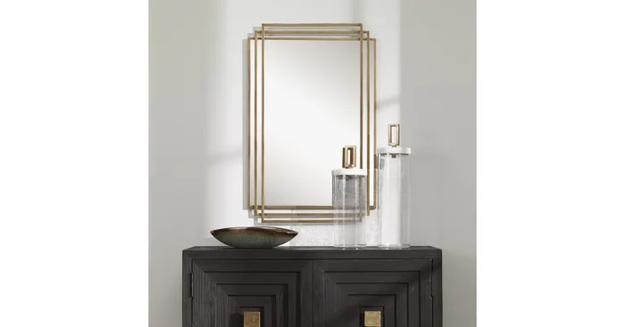 Uttermost Amherst 23-5/8″ W x 36-1/2″ H Contemporary Rectangular Framed Bathroom Wall Mirror