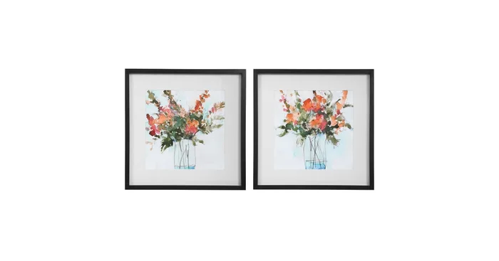 Uttermost Fresh Flowers 27″ Framed Wildflower Prints – Set of (2)