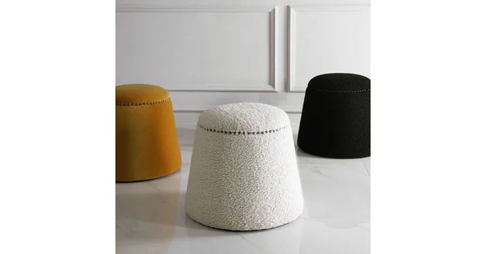 Uttermost Gumdrop Plush Faux Fur 19″W Ottoman Footrest