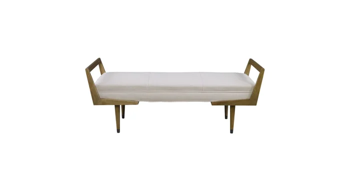 Uttermost Waylon 60″ Wide Urban Mid-Century Modern Upholstered Bed Bench