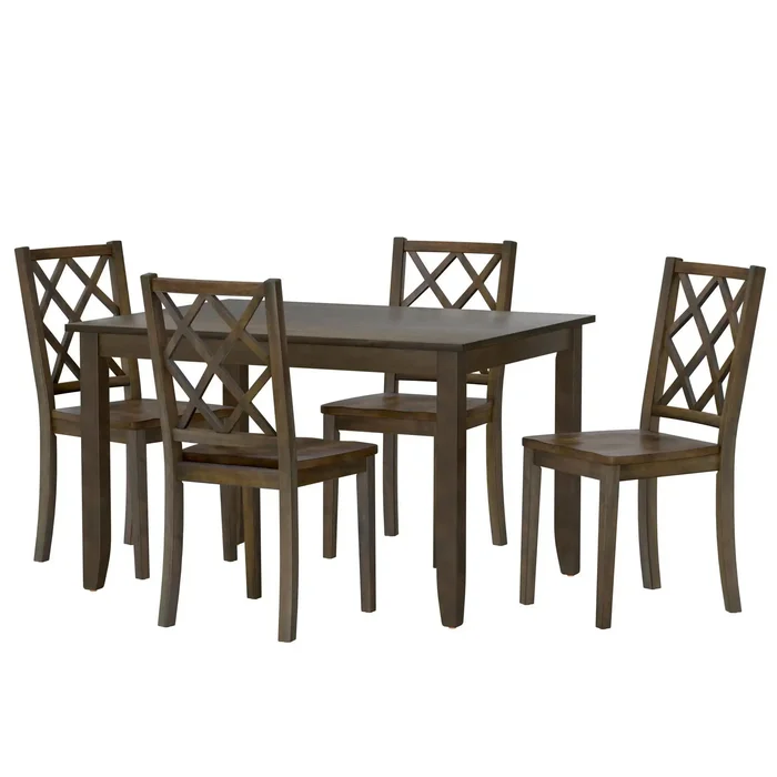 Velvety – 5 Piece Dining Table Set – Brown