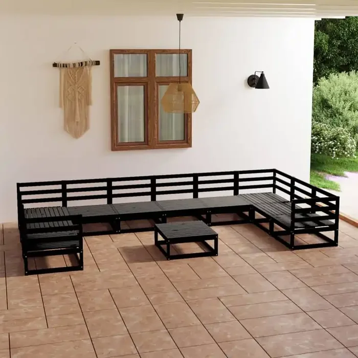 vidaXL 11 Piece Garden Lounge Set Solid Pinewood