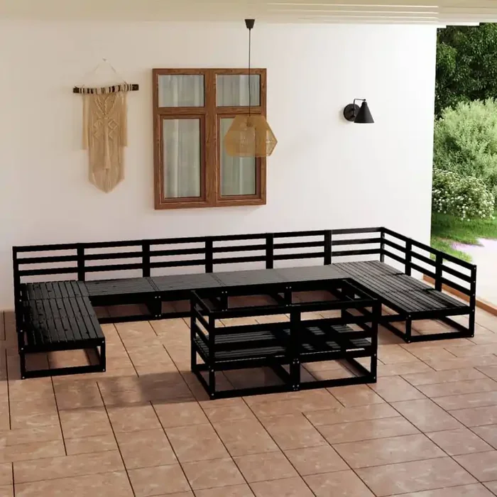 vidaXL 12 Piece Garden Lounge Set Solid Pinewood