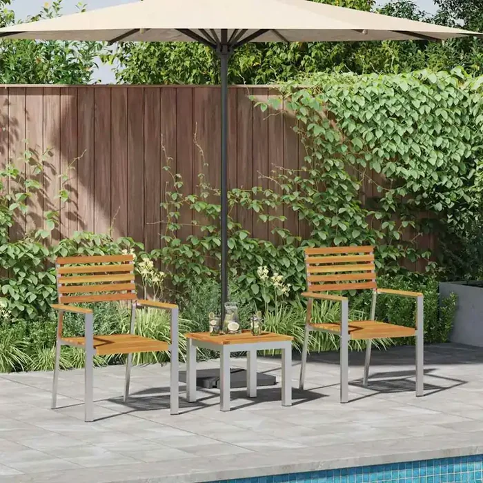 vidaXL 3 Piece Garden Dining Set Solid Wood Acacia