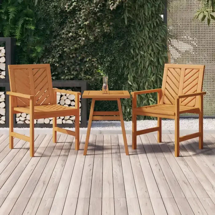 vidaXL 3 Piece Garden Lounge Set Solid Wood Acacia