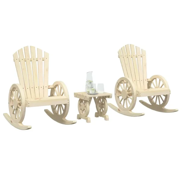 vidaXL 3 Piece Garden Lounge Set Solid Wood Fir