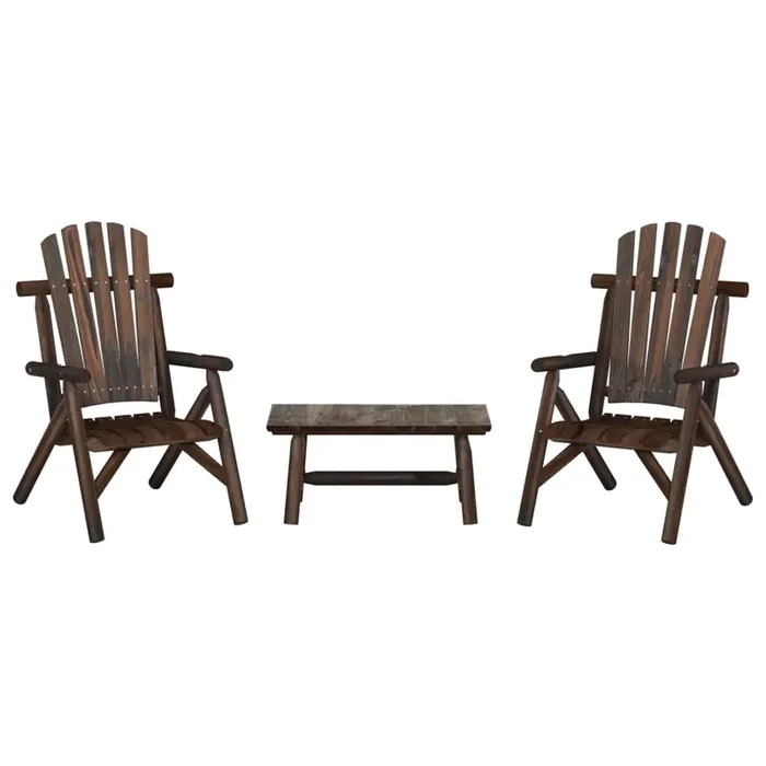 vidaXL 3 Piece Garden Lounge Set Solid Wood Spruce