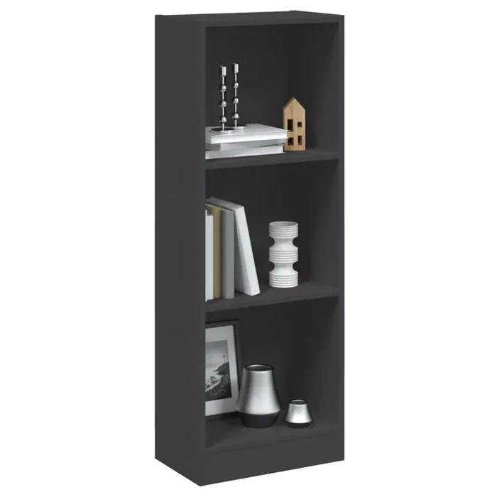 vidaXL 3-Tier Book Cabinet Grey 40x24x109 cm Engineered Wood