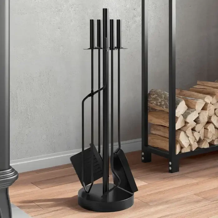 vidaXL 5 Piece Fireplace Tool Set 18×66 cm Steel