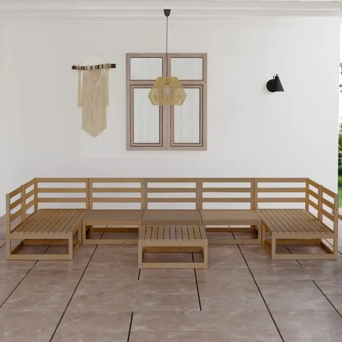 vidaXL 8 Piece Garden Lounge Set Solid Wood Pine