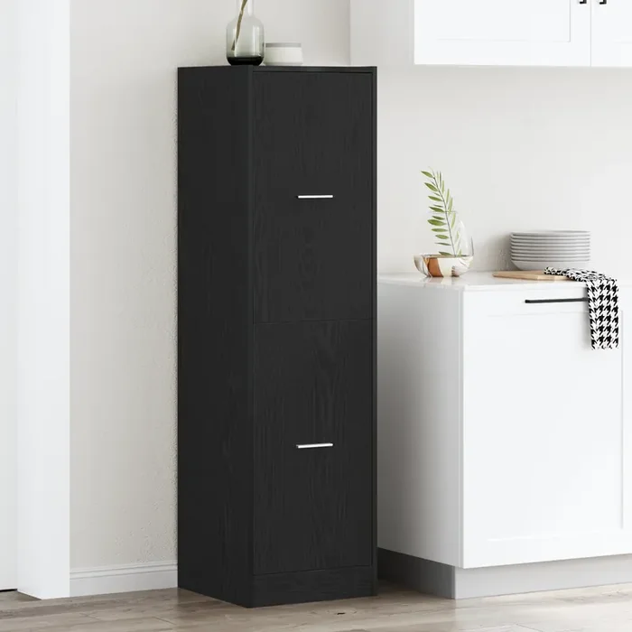 vidaXL Apothecary cabinet Black Oak 40x41x144.5 cm Engineered Wood