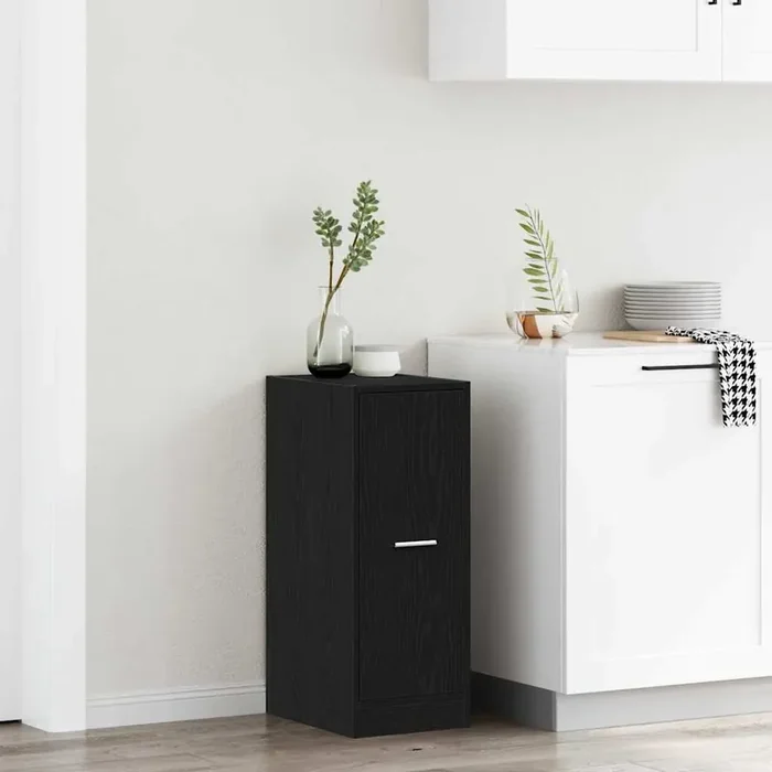 vidaXL Apothecary Cabinet Black Oak 40x41x77,5 cm Engineered Wood