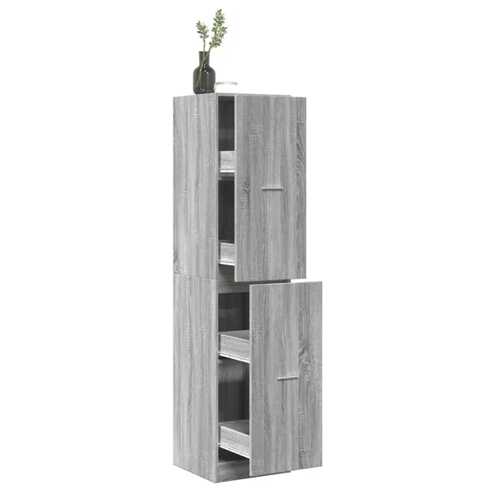vidaXL Apothecary Cabinet Grey Sonoma 40x41x174.5 cm Engineered Wood