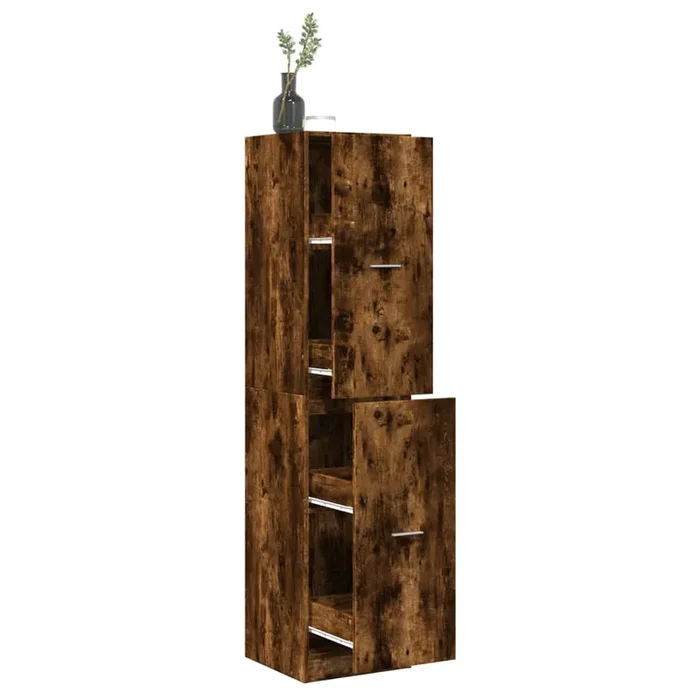 vidaXL Apothecary Cabinet Smoked Oak 40x41x174.5 cm Engineered Wood