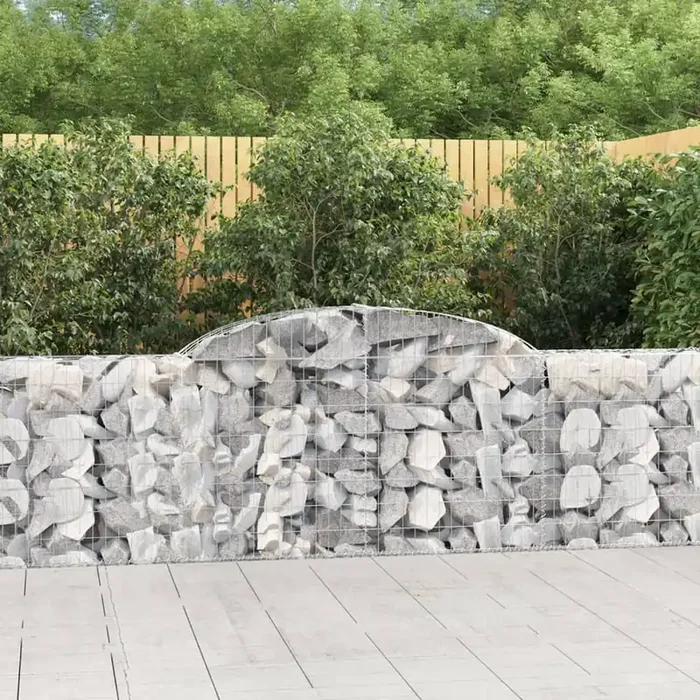 vidaXL Arched Gabion Basket 300x30x80/100 cm Galvanised Iron