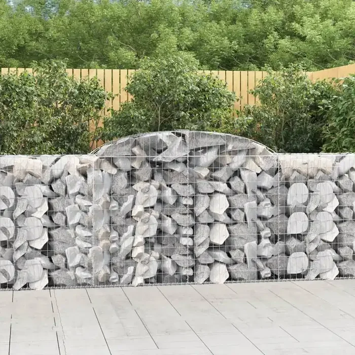 vidaXL Arched Gabion Basket 300x50x100/120 cm Galvanised Iron