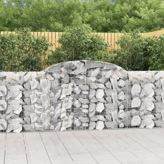vidaXL Arched Gabion Baskets 13 pcs 300x30x100/120 cm Galvanised Iron